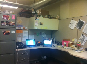 My cubicle at the Southeast Michigan Media Lab.